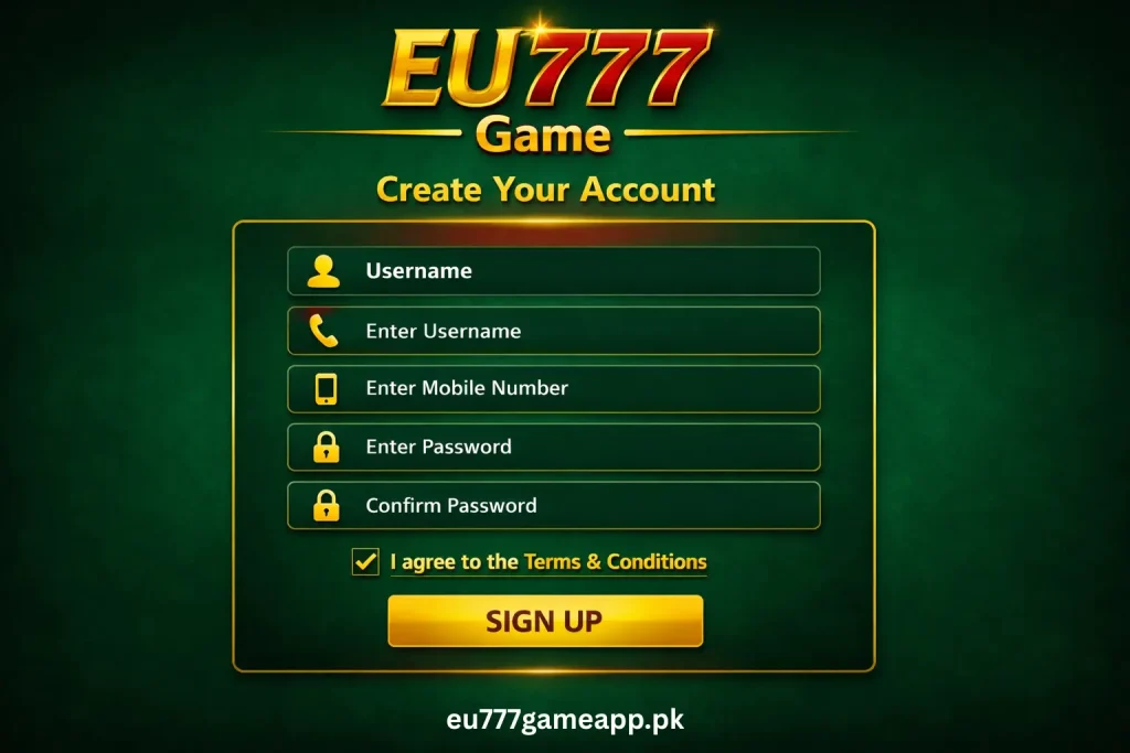 Eu777 Game Account Registration